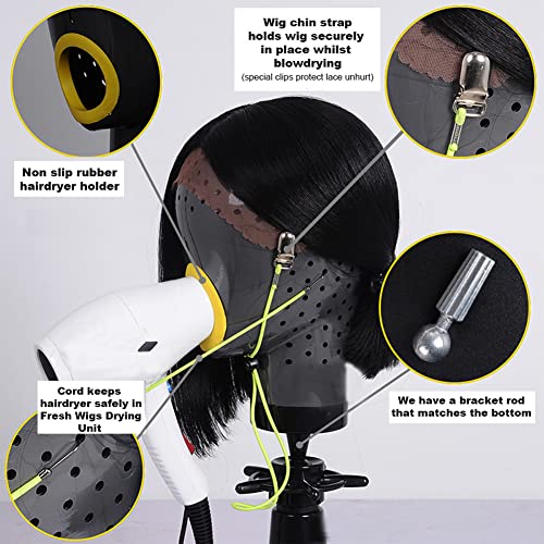 Wig Stand Head Fresh: Innovative Wig Drying Holder with Quick Dry Technology for Styling, Air Drying