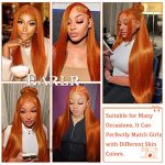 Set the World Ablaze: Unleash Confidence with the 24-Inch Ginger Orange Lace Front Wig - HD Transparent Lace, Vibrant Color, and Effortless Elegance