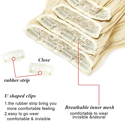 Wavy Clip in Hair Extension Long Blonde Hairpieces