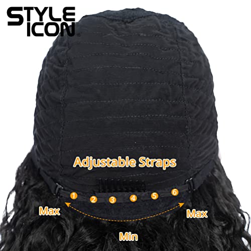 Style Icon Dark Brown Wig - Shoulder Length Ombre Lace Wig with Curly Waves, Middle Part Lace Front Synthetic Wig (13 Inches, 4) - Natural Beauty for Every Occasion 🌈💁‍♀️