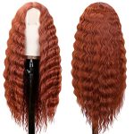 28-Inch Synthetic Curly Wig - Middle Part Long Deep Wave Wig in Curly Black, 4" Fake Scalp, Natural Crimps, Perfect for Daily and Party Use - Wig 350#