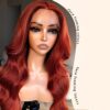 24-inch Reddish Brown Glueless Lace Front Wig - Human Hair Feel, Ready to Wear for Effortless Beauty 🌟🔥