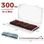 300 Pcs Brown Bobby Pins with Storage Box - Invisible Wave Hair Clips for Women and Girls (2 Inch)