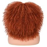 ANNISOUL 16-Inch Copper Afro Bomb Curly Wig with Bangs - Vibrant Synthetic Fiber for Effortless Glam