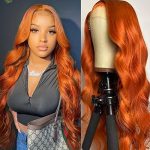 PLUS Ginger Orange Lace Front Wigs - Human Hair Body Wave 13x4