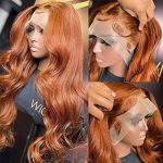 13X4 Orange Ginger Brown HD Lace Front Human Hair Wig - Body Wave Brazilian Virgin Hair for a Natural and Vibrant Look