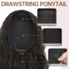 30 Inch - Long Curly Brunette Brown Drawstring Ponytail for Women - Breathable & Lightweight Synthetic Hairpieces for Daily Glam