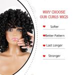 Short Afro Curly Synthetic Hair Wigs - Natural Black, Shoulder Length, Perfect for Daily Wear
