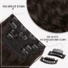 Chocolate Brown 20-Inch Double Weft Clip-In Hair Extensions - 4PCS Thick Hairpieces