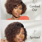 8 Inch Kinky Curly Ombre Brown Bob Wig - True Glamour in Human Hair