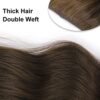 Vigorous 20 Inch Chocolate Brown Clip-In Hair Extensions - Natural Wavy Synthetic Full Head for Women