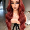 24-inch Reddish Brown Glueless Lace Front Wig - Human Hair Feel, Ready to Wear for Effortless Beauty 🌟🔥