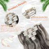 Cephermer Hair Extensions - 24" Long, Thick, and Natural Soft Hair, 7 PCS Clip-ins in Dark Brown Mix Bleach Blonde