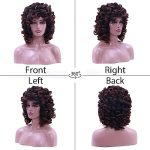 Lotfon Short Curly Wigs - Synthetic Hair, Heat Resistant, and Fluffy Natural Wigs for African American Women in Gorgeous Brown