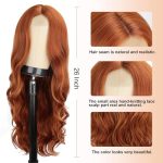 Long Orange Wigs: 26-Inch Ginger Orange Wavy Wig - Heat Resistant and Stylish for Daily Party Use