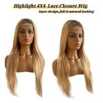 Radiant Bliss: 4x4 Blonde Closure Wig in 4/12/613 Ombre Mix – Transform Your Look with Brazilian Human Hair
