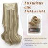 KooKaStyle Premium 20-Inch Clip-In Hair Extensions for Effortless 90s Blowout Styles - Dirty Blonde Mixed Bleach Blonde Upgrade