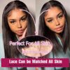 Hersmile's Straight Bob Wigs - Pre Plucked Human Hair Lace Front Wigs for Black Women in Real Natural Black 12 Inch