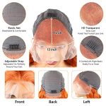 20-Inch Ginger Orange Body Wave Lace Front Wig - 10A Brazilian Human Hair for Vibrant and Trendy Looks