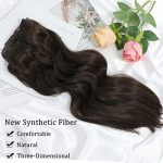 Sunny Headband Hair Extensions - Natural Wavy 20-Inch Dark Brown Hair Extensions with Secure Clips and Adjustable Fit