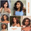 Short Curly Bob Wig - Effortless Glamour for Black Women, Synthetic Lace Front Wig with Body Wave, Wear-and-Go Brown Wig for Beginners