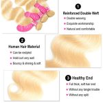 Golden Glow Collection: 613 Honey Blonde Body Wave Bundles with Lace Closure - Brazilian Virgin Human Hair for Radiant Styles