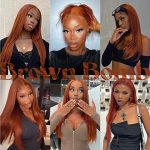 BrownBomb Ginger Synthetic Lace Front Wig - Pre-Plucked, Ready to Wear, and HD Glueless 13X5X1 for a Vivacious Look