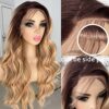 Fugady's Honey Blonde Lace Front Wig – Synthetic, Wavy, and Heat Resistant for Effortless Elegance