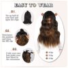 QGZ Clip-in 20-Inch Long Wavy Hair Extensions - 4PCS Brown Thick Hairpieces for Effortless Daily Party Glam