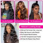 30 Inch Body Wave Lace Front Wigs Human Hair - 13x4 HD Transparent Lace, 180% Density Brazilian Virgin Glueless Wigs for Black Women