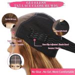 HUANGZIYA Quick Glam Ombre Honey Blonde Lace Front Wig - Effortless Elegance in 15 Seconds