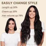 Clip in Long Wavy Synthetic Hair Extension 20 Inch Dark Brown 4PCS Thick Hairpieces Fiber Double Weft Hair for Women