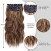 Hair Game with 4Pcs Clip-In Hair Extensions - Effortless Volume and Length in Chocolate Brown Mixed Honey Blonde