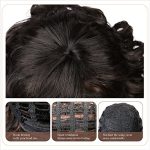 Fancy Hair Curly Afro Wig with Bangs - Black Mix Brown Kinky Curly Wig for Women, Synthetic Cosplay Party Hair Wig