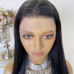 Natural Color 13x6 Lace Wigs: Long Straight Synthetic Lace Front Wig 24 Inch, Pre Plucked for Everyday Glam