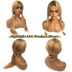 Radiant Bliss: 4x4 Blonde Closure Wig in 4/12/613 Ombre Mix – Transform Your Look with Brazilian Human Hair