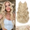 Invisible Wire Hair Extensions - 20 Inch Halo Ash Blonde