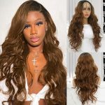 Slinsmei 24-Inch Ombre Brown Body Wave Lace Front Wig: Realistic, Convenient, and Stylish