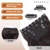 QGZ Clip-in 20-Inch Long Wavy Hair Extensions - 4PCS Brown Thick Hairpieces for Effortless Daily Party Glam