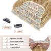 Blonde Clip in Hair Extensions for Women, a set of 4pcs Long Wavy Synthetic Thick Hairpieces