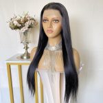 Natural Color 13x6 Lace Wigs: Long Straight Synthetic Lace Front Wig 24 Inch, Pre Plucked for Everyday Glam