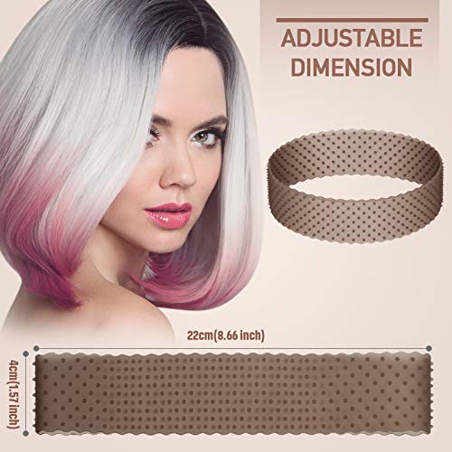 Secure Your Style with 2 Pieces Silicone Grip Wig Bands – Adjustable Non-Slip Wig Headbands for Men and Women