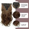 Enhance Your Look with 16-Inch Chocolate Brown Wavy Synthetic Clip-In Hair Extensions - Ideal for Natural Volume and Length