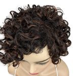 Fluffy Kinky Short Curly Synthetic Wig - Brown Mix Heat-Resistant Hair for Natural Look and Everyday Glam
