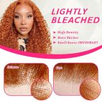 Ginger Elegance: 18 Inch Ginger Orange Curly Lace Front Wig - HD Lace, Pre Plucked, and Wear and Go Beauty for Women