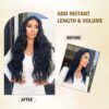 Long Wavy Clip-in Synthetic Hair Extension - Chestnut Brown 4pc Thick Hairpieces for Luxurious and Natural 20-inch Hair Extensions (8/10)