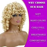 Soft Fluffy Curly Wig with Bangs - Short Blonde Kinky Curls for Black Women, Perfect for Any Occasion