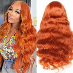 PLUS Ginger Orange Lace Front Wigs - Human Hair Body Wave 13x4