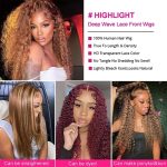 26 Inch Honey Blonde Highlight Ombre Lace Front Wig: Dive into Glamour with 13x4 Deep Wave HD Lace Frontal, Pre Plucked, and 180% Density Curly Human Hair Magic