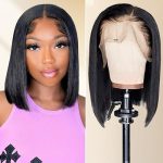 Glamour Glow: 12-Inch Short Bob Human Hair Lace Front Wig for Effortless Elegance in Parties and Daily Life